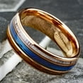 thumbnail image 3 of Tungsten Carbide Rings for Men Wedding Bands for Him 8mm Rose Fishing Line-Whiskey Barrel-Antler, 3 of 5