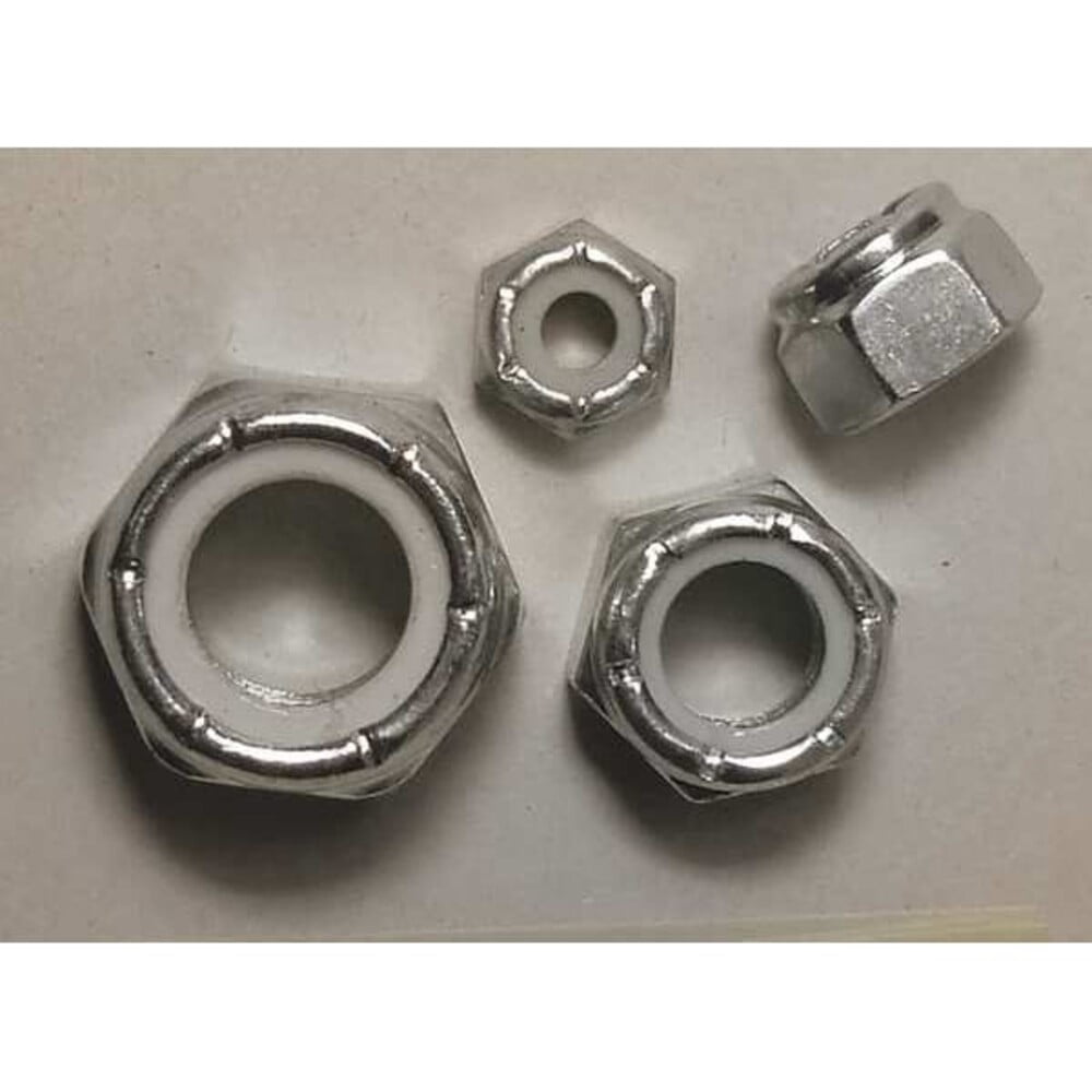 Zinc Plated Finish Steel Standard Hex Nylon Insert Hex Lock Nut Assortment, 150 pcs.