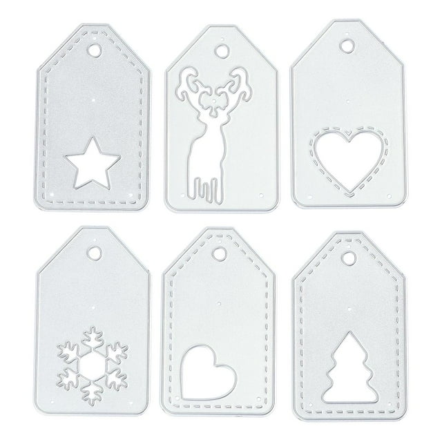MasteelfCA 6PCS/Set Tag Die Cuts Carbon Steel Cutting Dies Embossing Crafts Mold