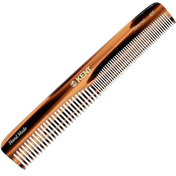 Kent 6T Fine Tooth Comb and Wide Tooth Hair Comb, Handmade Styling Comb for Hair Care, Barber Combs, Beard Combs For Men, Hair Styling Grooming Hair Combs for Men, Women and Kids