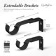 thumbnail image 2 of Soporte de barra de cortina ajustable QualityDen - Soportes de barra de cortina de metal con tornillos para barra de pared de 1 pulgada, resistentes y resistentes al óxido (negro - 4 piezas), 2 of 6