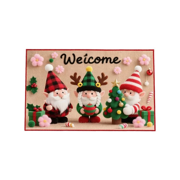 Decoraciones de Navidad para el Hogar Alfombra de Navidad Cristal Peluche Uso de Cocina Del Hogar Baño Impermeable Alfombra de Pie Decoración Del Hogar Alfombras de Cocina para el Piso