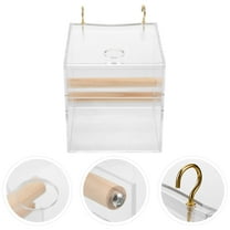 WHAMVOX 1Pcs Acrylic Bird Cage Feeder Automatic Feeding No Mess for Parakeet