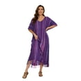 thumbnail image 5 of Beautybatik Purple Women Stripe Caftan Kaftan Loungewear Maxi Plus Size Long Dress 1X, 5 of 6