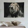 thumbnail image 4 of COMIO Lion Tapestry, Wild Animal African Lion on Black Background, Black and White Lion Tapestry, Animal Lion Tapestry Wall Hanging for Bedroom Living Room Collage Dorm Room 40x30 Inch, 4 of 7