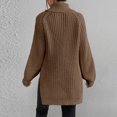thumbnail image 4 of Long Sleeve Turtleneck Sweater Women Winter Pullover Polyester Knit Top Loose Fit Cable Weaving Comfortable Winterwear, 4 of 8
