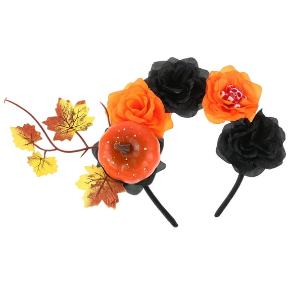 Hemobllo Pumpkin Headband For Women In Orange Cloth 1Set For Themed Celebrations