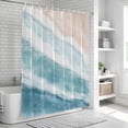 thumbnail image 5 of Shower Curtain Teal Blue Waves Bathroom Curtains with Hooks, Waterproof Fabric Gradient Summer Sandy Beach Bath Shower Curtains Set for Bathroom Bathtubs Decor 72x72 Inch, 5 of 9