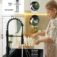 thumbnail image 2 of 33 Inch Gunmetal Black Waterfall Kitchen Sink with Pull Out Faucet Combo,  Smart Black Drop-in Kitchen Sink, Single Bowl Modern Waterfall Stainless Steel Workstation with Various Accessories, 2 of 7