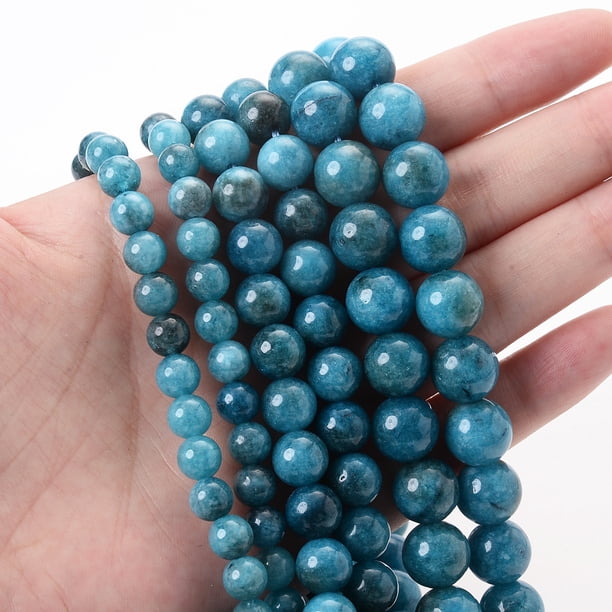 Cuenta de piedra Natural, ágatas de ojo de tigre, amazonita, Jades, piedra lunar, cuarzo, cuentas de Lava para fabricación de joyería, accesorios de pulsera DIY Deng Xun unisex