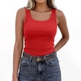 thumbnail image 4 of Trgacdwlo Women's Scoop Neck Ribbed Tank Tops Summer Basic Women Sleeveless Shirts Slim Fit Shirts for Women Red S, 4 of 8