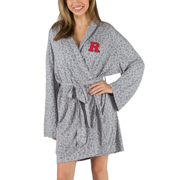 Women's Concepts Sport  Gray Rutgers Scarlet Knights Frill Hacci Knit Robe