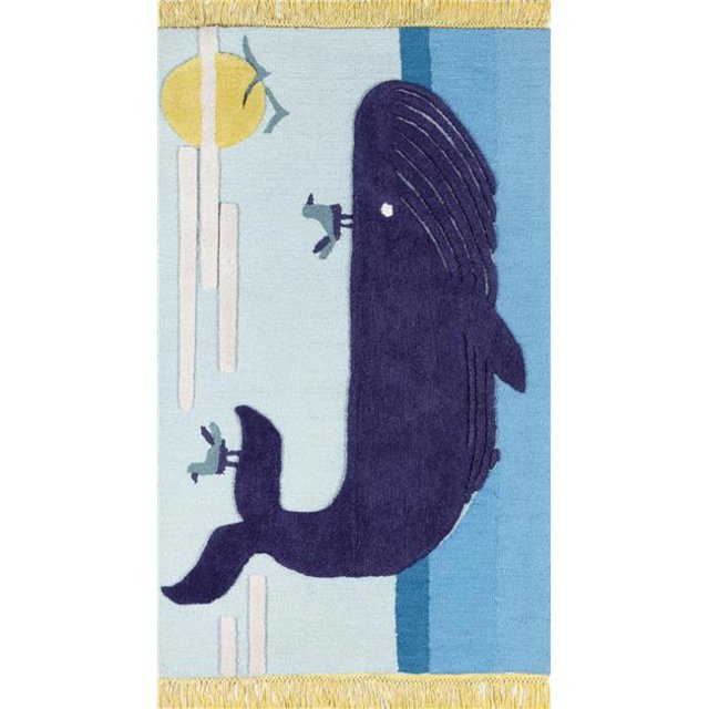 Novogratz ATTICATC-2BLU4060 4 x 6 ft. Attic-2 Rectangle Rug - Blue