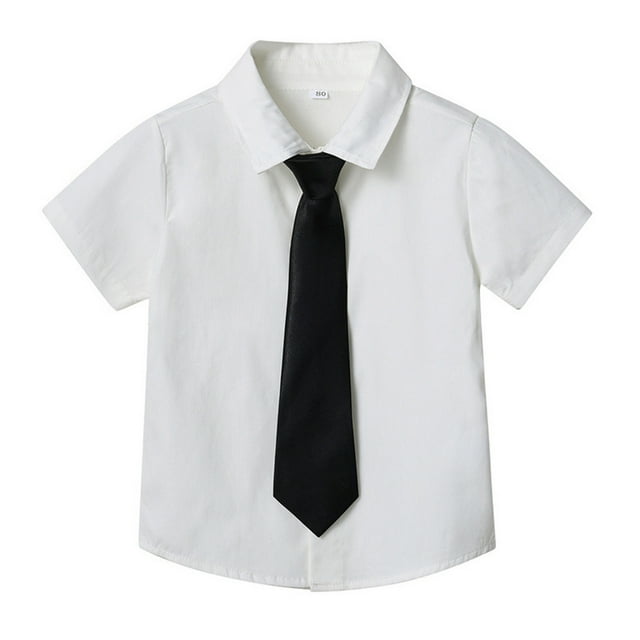 Chemises Boutonnées pour Filles Chemise Blanche pour Garçons Chemise Habillée Chemise Formelle pour Garçons Chemises d'Uniforme pour Enfants Garçons 0-2 Ans Mode Filles