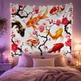 thumbnail image 2 of Koi Fish and Cherry Blossoms on a Pale Background, Serene Japanese Inspired for Nature Lovers, Floral Wall Art, Housewarming Gift Tapestry Wall Hanging for Living Room and Bedroom, 2 of 7