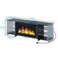 thumbnail image 6 of VECELO Fireplace TV Stand with Power Outlet, Entertainment Center for 75 Inch TV Cabinet with Acrylic Shelves, Modern TV Console for Living Room Bedroom, Black, 6 of 7