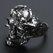 Aellinatey Skull Shaped Adjustable Rings Alloy Material Finger Rings Gift for Women Man