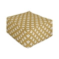 thumbnail image 1 of Tulip Rectangle Pouf, Geometrical Squares and Flowers Oriental Mosaic Style Retro, Under Desk Foot Stool for Living Room Office Ottoman with Cover, 25", Peach Earth Yellow, by Ambesonne, 1 of 4