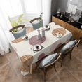 thumbnail image 4 of Abstract Geometric Rectangle Tablecloth, Farmhouse Vintage Polka Dot Red Brown Waterproof & StainResistant Tablecloth, Washable Oil-proof Table Cover for Dining/Party/Wedding/Camping/Buffet 60x102 In, 4 of 9