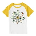 thumbnail image 1 of RXIRUCGD 2025 Vêtements d'Été pour Enfants Tout-Petits Garçons Filles Mode Mignon Col Rond Imprimé Manches Courtes Haut, 1 of 7
