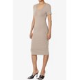 thumbnail image 3 of TheMogan Robe Midi Moulante en Jersey de Coton Extensible à Manches Courtes pour Femmes, 3 of 6