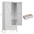 thumbnail image 4 of HUAXRON  71 In Metal Garage Storage Cabinets Locker with One Drawer, Large Cabinet with Hanger Rod and Adjustable Shelf for Living Room,Office,School,Gym,Garage,Assembly Required,White, 4 of 10