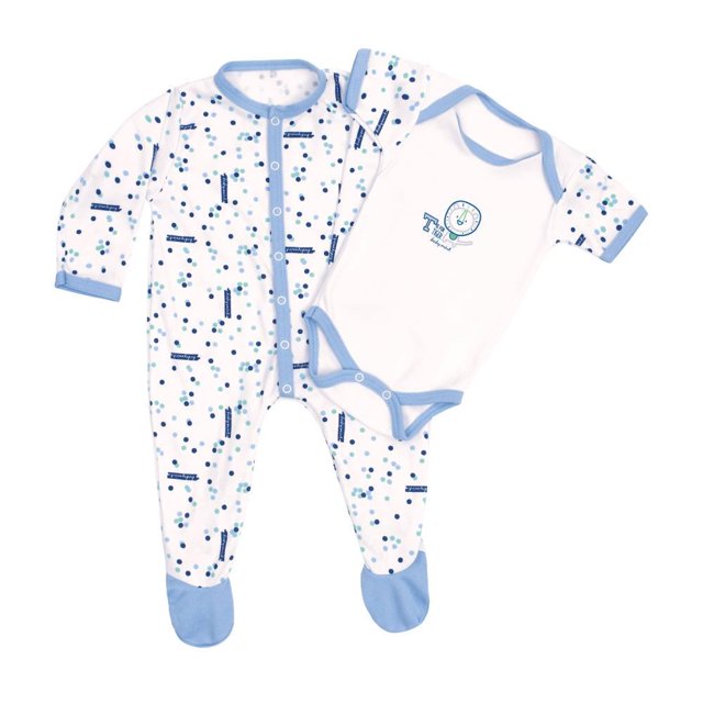 Coordinado Mameluco Baby Mink Azul