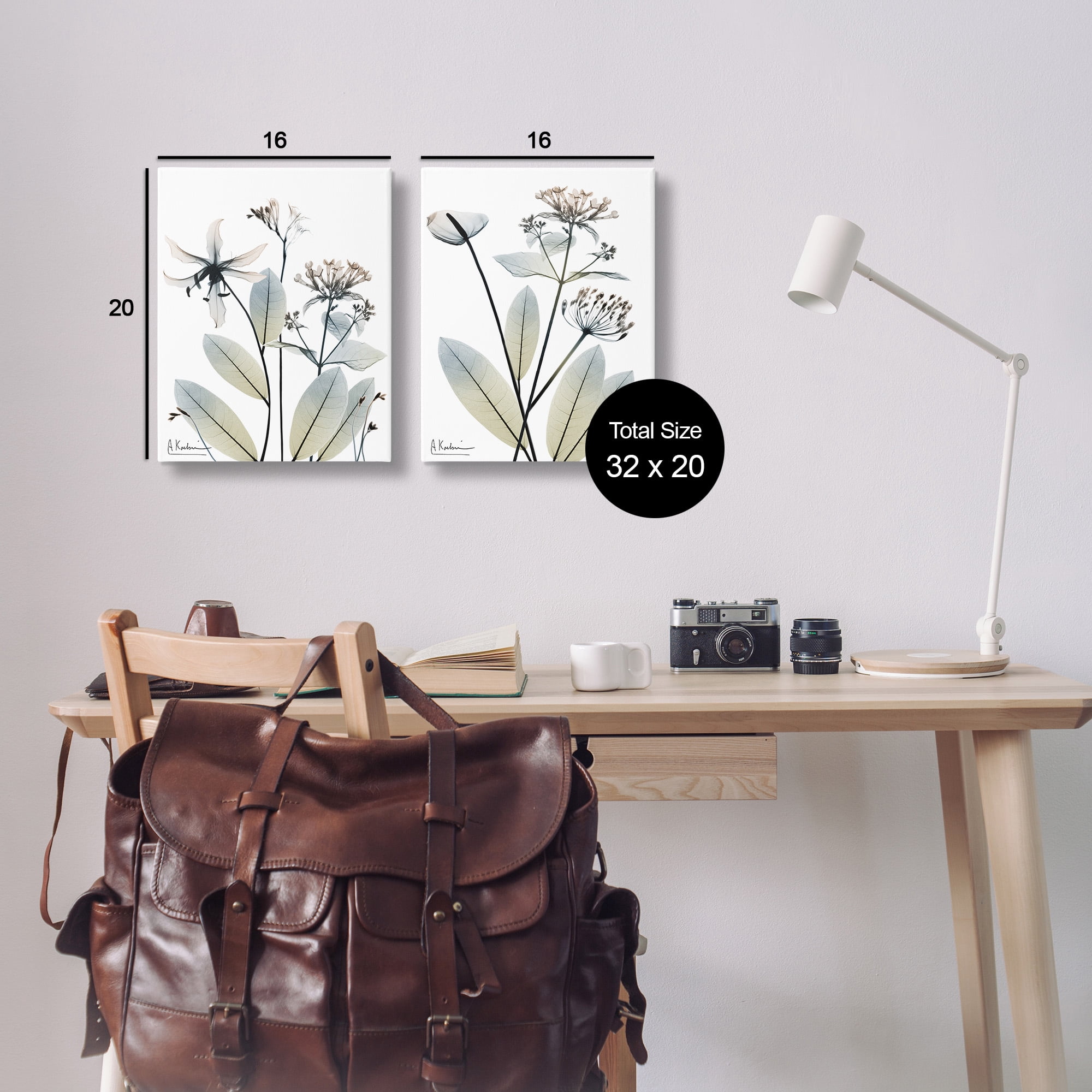 Stupell Industries Modern Budding Blooms Botanical & Floral Photography Gallery Wrapped Canvas Art Print Wall Art, 16 x 20, Set of 2