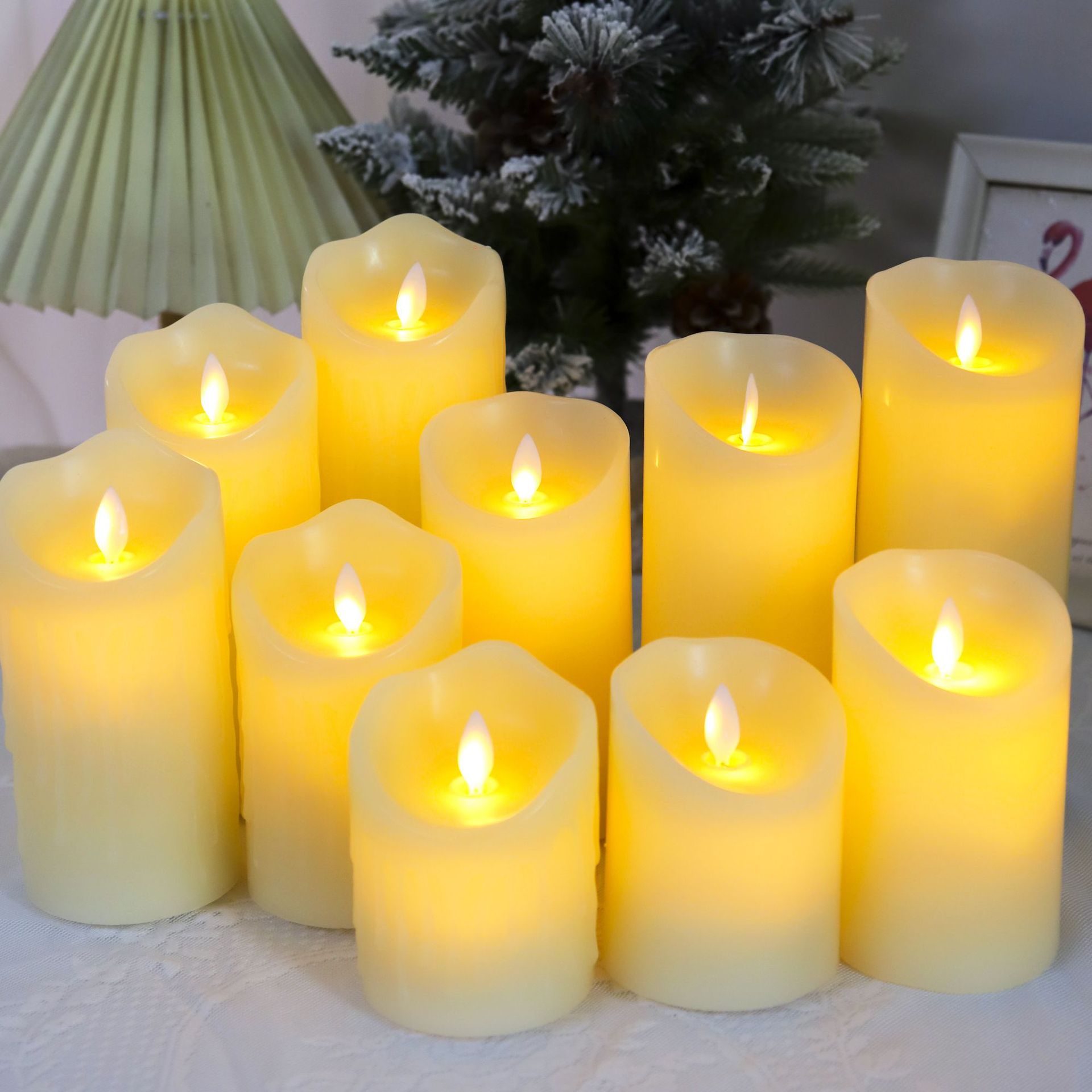 3 piece Waterproof LED Candle Outdoor flickering Flame free Candle