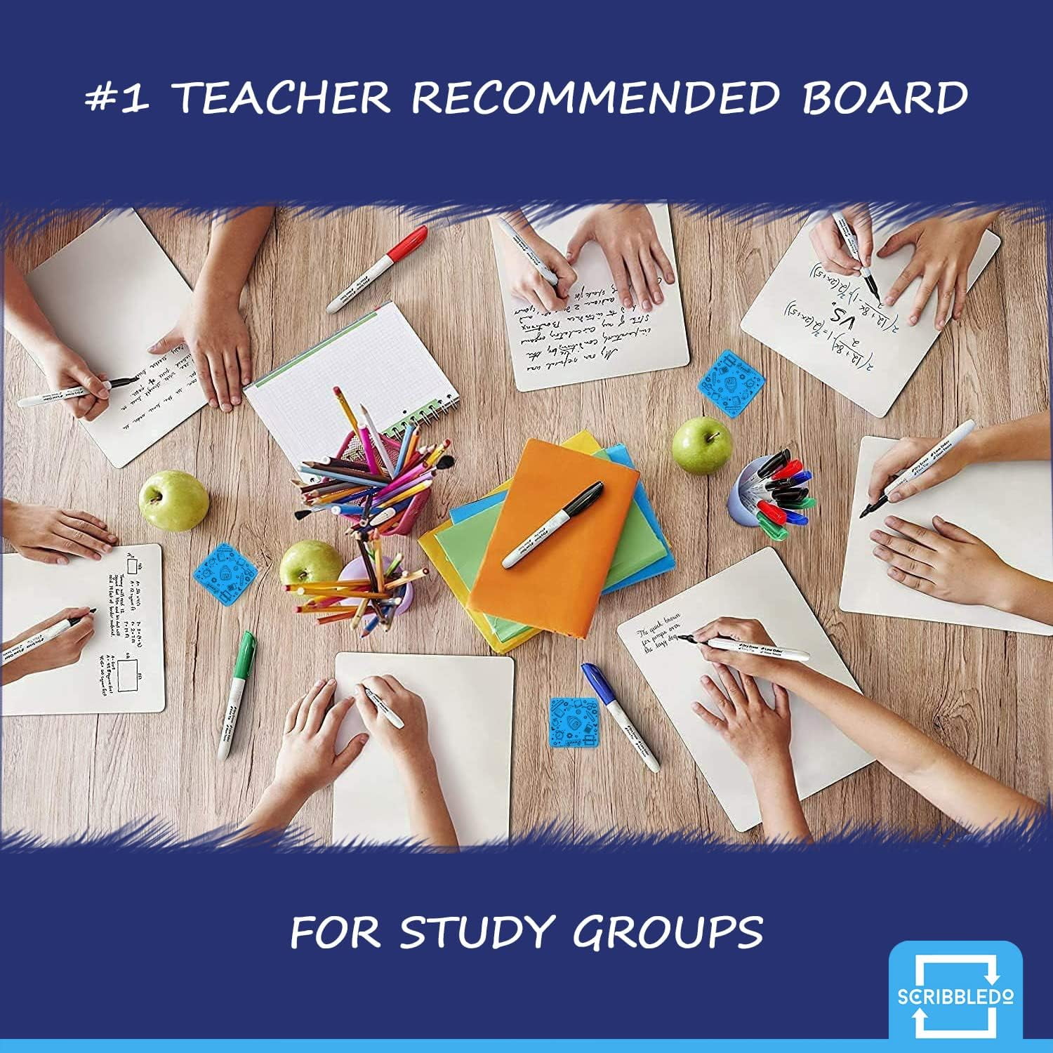 Set of 24 White Board Dry Erase Boards Classroom Pack White Boards 9"x12” Double Sided Personal Whiteboards