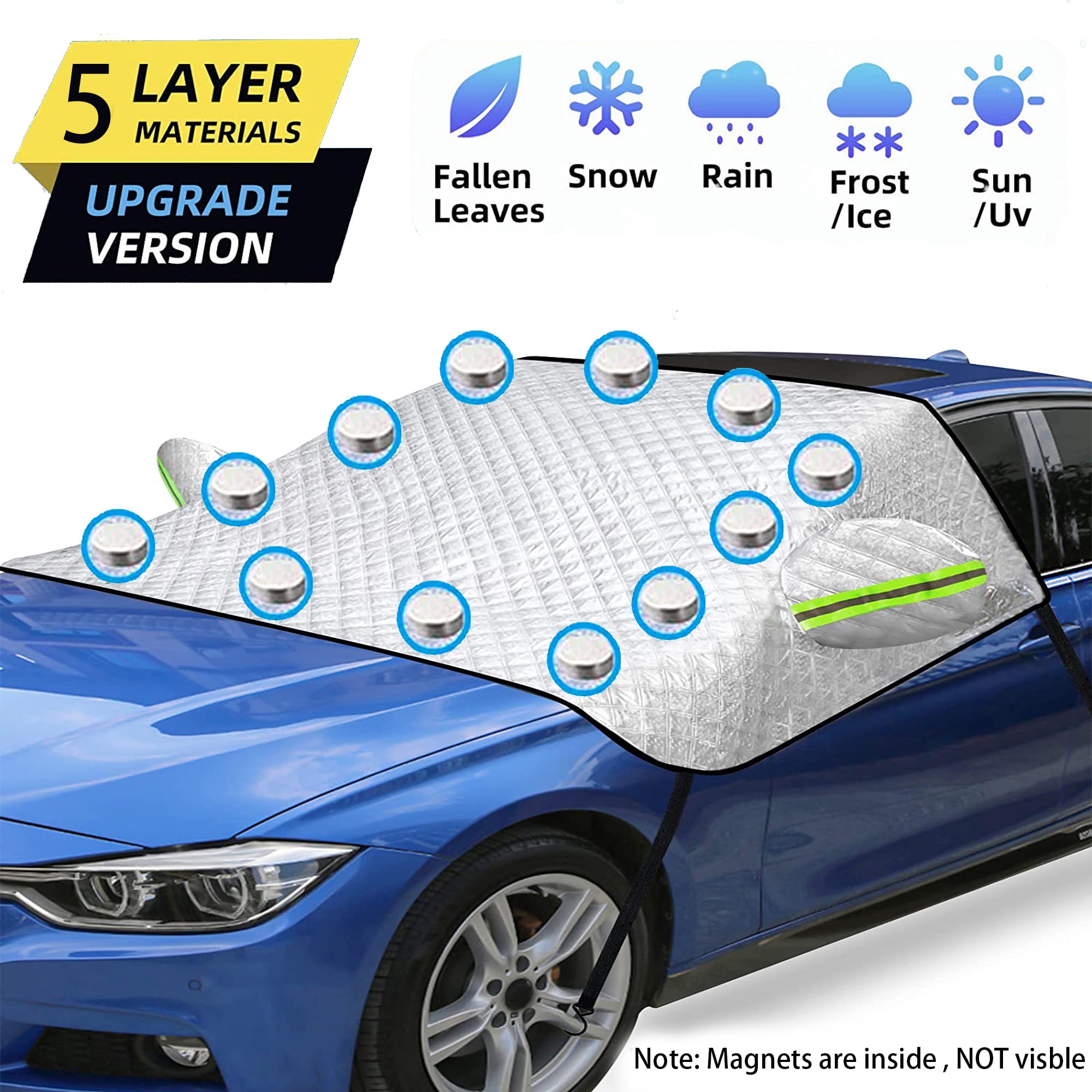 Windshield Cover, 5 Layers Winter Windshield Cover for Ice and Snow