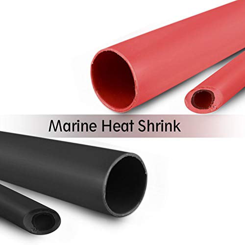 Young4us 2 Pack 1 Heat Shrink Tube 3:1 Adhesive-Lined Heat Shrinkable Tubing Black&RED 4Ft 