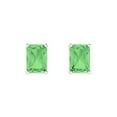 thumbnail image 3 of Clara Pucci 1Ct Green Emerald Cut VVS1 Push Back Stud 18k Solid hypoallergenic Gold Designer Earrings For April, 3 of 7