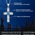 thumbnail image 2 of Gem Stone King 925 Sterling Silver White Topaz and London Blue Topaz Cross Pendant Necklace for Women | 3.60 Cttw | Gemstone November Birthstone | Oval 6X4MM | With 18 inch Chain, 2 of 6