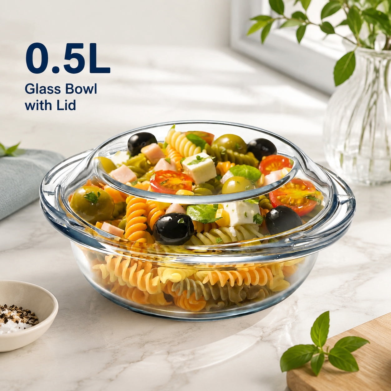 Pyrex Deep 4-piece Glass Baking Dish Set with Green Sage Lids