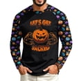 thumbnail image 2 of Halloween Long Sleeve Shirts for Men Funny Spooky Ghost Witch Pumpkin Printed Moisture Wicking Lightweight Athletic Workout Tops for Holiday Wear, 2 of 5