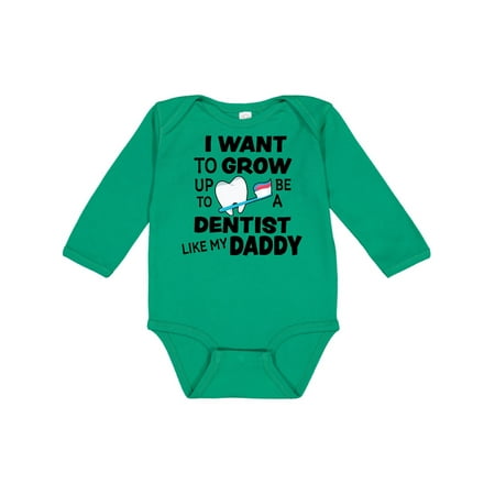 

Inktastic I Want To Grow up To Be a Dentist Like My Daddy Gift Baby Boy or Baby Girl Long Sleeve Bodysuit