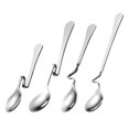 thumbnail image 1 of 4 cucharas colgantes para café, miel, mermelada, acero inoxidable, mango curvo, postre, leche, té, café, postre., 1 of 4
