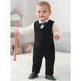 thumbnail image 5 of CARETOO Baby Boy Clothes Suit Toddler Formal Outfit 4PC Gentleman Dress Romper Vest Pants Bowtie Set, 5 of 15