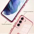 thumbnail image 2 of Compatible with Samsung Galaxy S21 Case Love Heart Plating Electroplate Luxury Elegant Case Camera Protector Soft TPU Shockproof Protective Corner Back Cover Galaxy S21 Case -Pink, 2 of 10