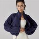 thumbnail image 4 of Chaqueta Corta de para Mujer con Dobladillo con Cordón Azul Marino XL, 4 of 6