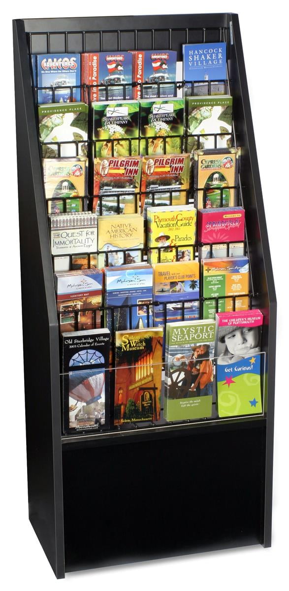 Magazine Rack Stand 4 Tier Pocket Standing Book Display Organizer Holder Storage 