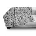 thumbnail image 3 of Floral Soft Flannel Fleece Blanket, Doodle Blossoming Petals with Leaves Flourish Summer Gardening Hand Drawn, Cozy Plush for Indoor and Outdoor Use, 50" x 60", Charcoal Grey White, by Ambesonne, 3 of 6