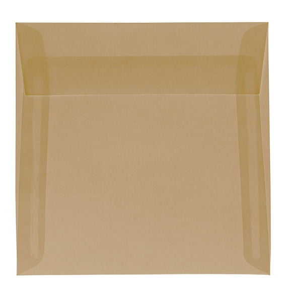 JAM Paper 6.5 x 6.5 Translucent Envelopes, Ivory White, 1000/Carton