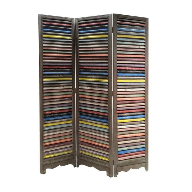 3 Panneau de Style Moderne Écran Pliant en Bois, Multicolore