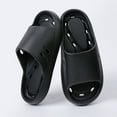 thumbnail image 2 of House Slippers for Men Flat Heel Open Toe Non-Slip Solid Color Slip-on Casual Home Slippers Bathroom Shower Shoe for Men Black 9, 2 of 6