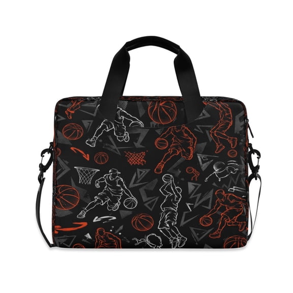16" Zipper Laptop with Detachable Shoulder Strap Handheld Laptop Sleeve Case Silhouette Of Basketball Player