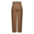 thumbnail image 4 of Hifoo Womens Corduroy Pockets Cropped Straight Leg Pants Elegant Casual Trousers Versatile Solid Color Slacks, 4 of 8
