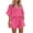 Hot Pink, variant on Spring Tops for Women Womens Sets 2 Piece Outfits Women's Fashion Casual Solid Color Short Sleeved Shirt And Shorts Two-piece Set