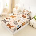 thumbnail image 2 of Manfei Cartoon Pug Twin Fitted Sheet, Dalmatian Dog Paw Bedding, Cream, 2-Piece, 1 Fitted Sheet and 1 Pillowcase, 2 of 6